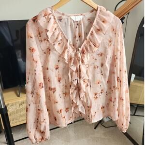 Melloday Floral Peasant Blouse